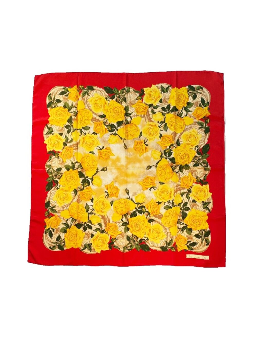 Vintage CHRISTIAN DIOR Silk Floral Scarf